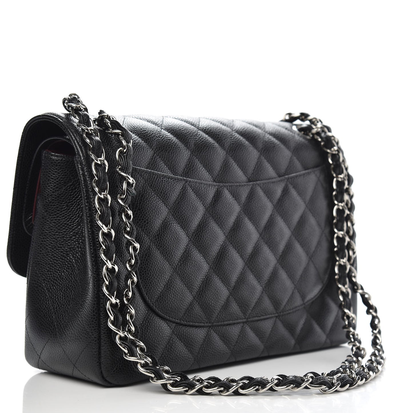 Caviar Quilted Jumbo Double Flap Black