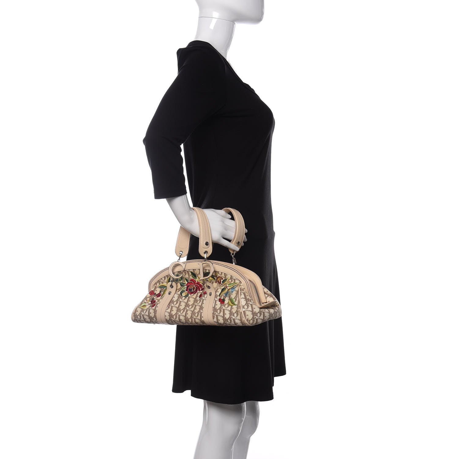 Christian Dior Monogram Vintage Flowers Bowler Beige 2 of 20