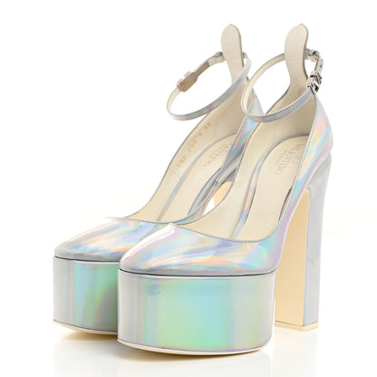 Valentino Garavani Metallic Tan-Go 55/155mm Platform Pumps 38 Silver 3 of 9