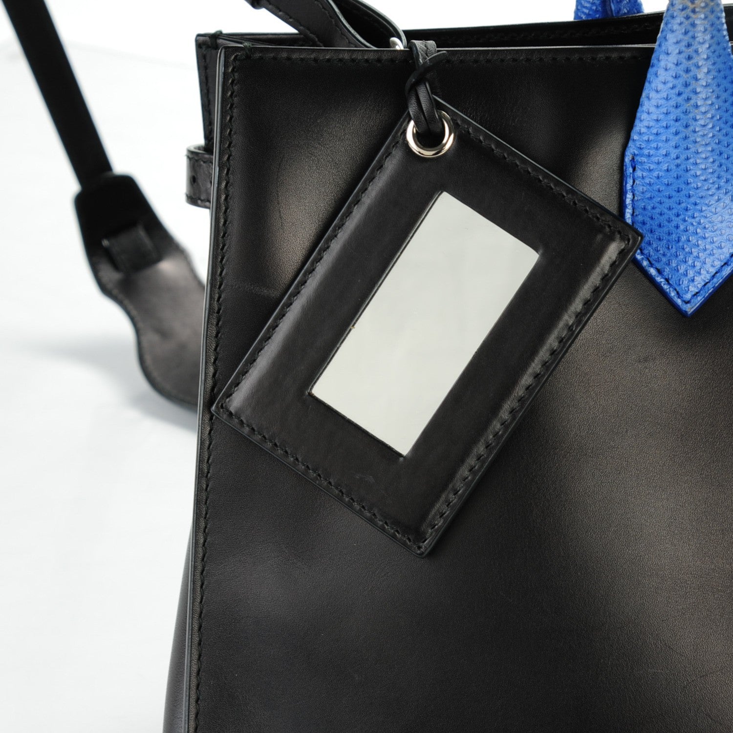 Balenciaga Calfskin Karung S Padlock Nude Work Black Electric Blue 6 of 11