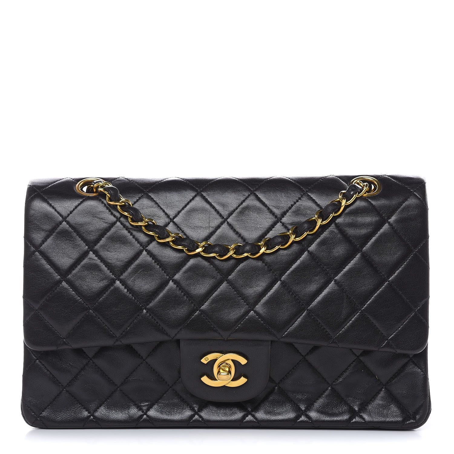 Chanel Lambskin Quilted Medium Double Flap Black 1 of 15