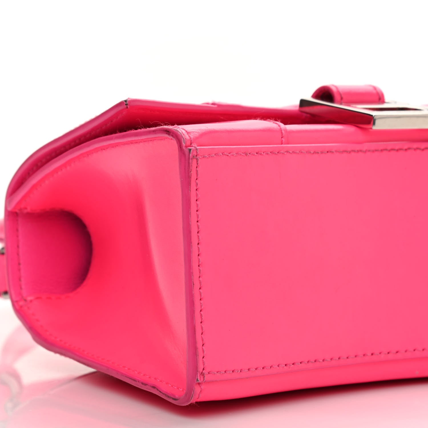 Balenciaga Shiny Box Calfskin Hourglass Top Handle Bag XS Hot Pink 8 of 13
