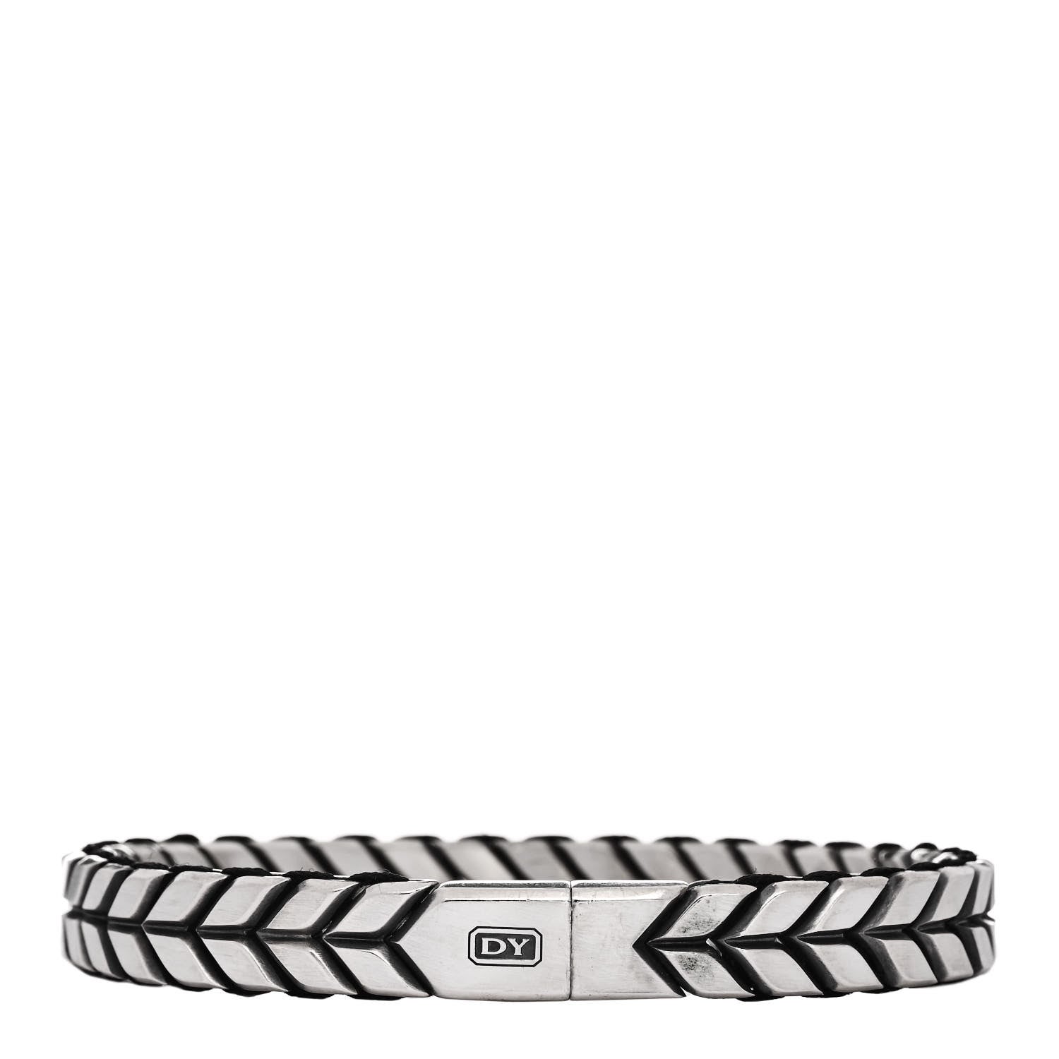 David Yurman Sterling Silver 9mm Chevron Woven Bracelet 2 of 4