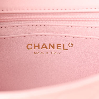 Chanel Lambskin Quilted Mini Top Handle Rectangular Flap Light Pink 6 of 10