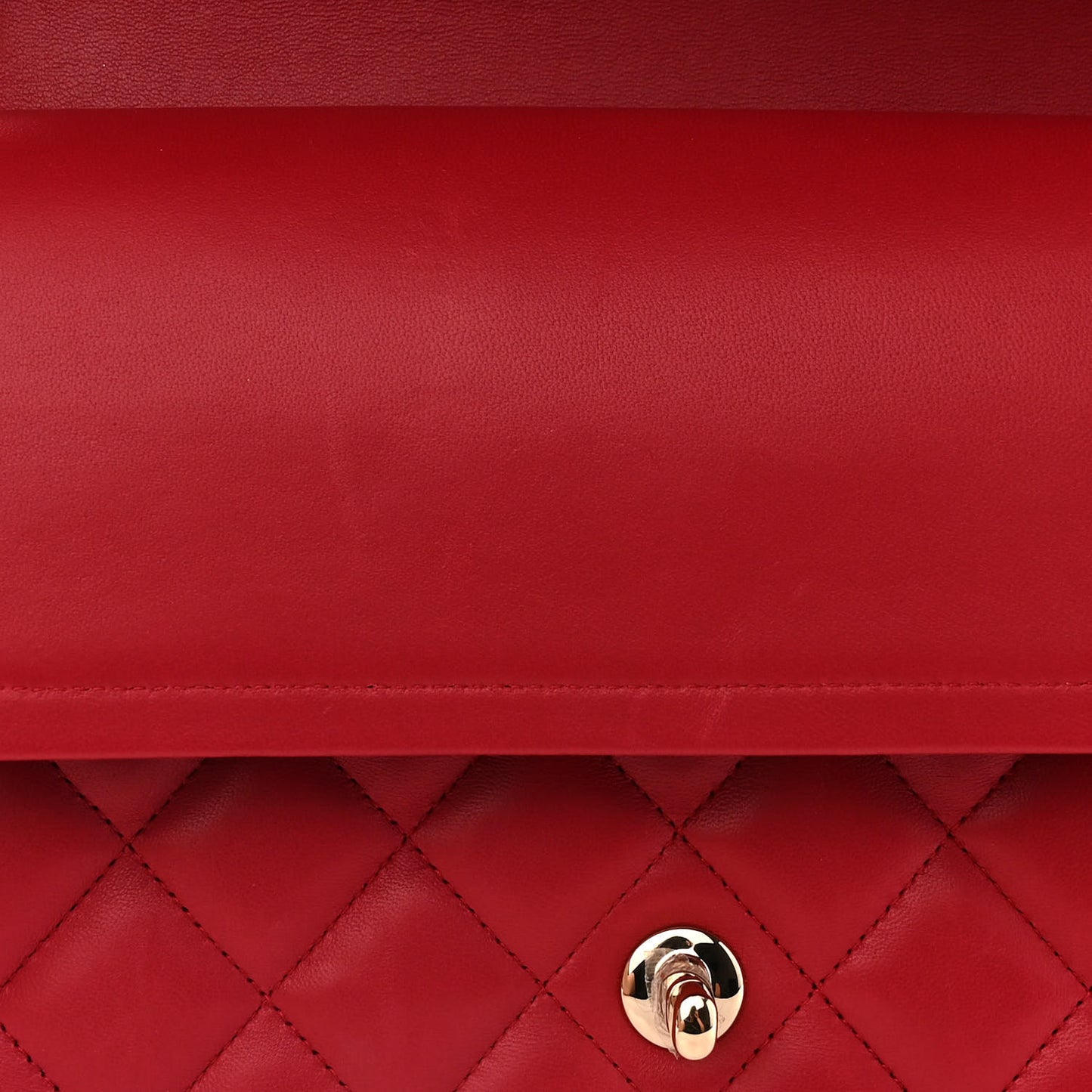 Lambskin Quilted Jumbo Double Flap Red