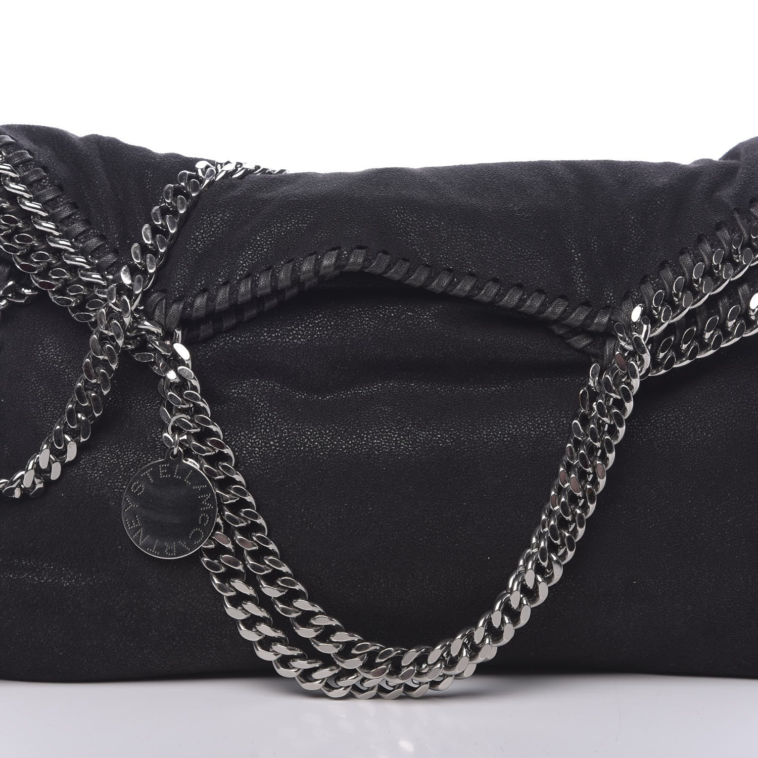 Stella McCartney Shaggy Deer Falabella Fold Over Tote Black 7 of 9