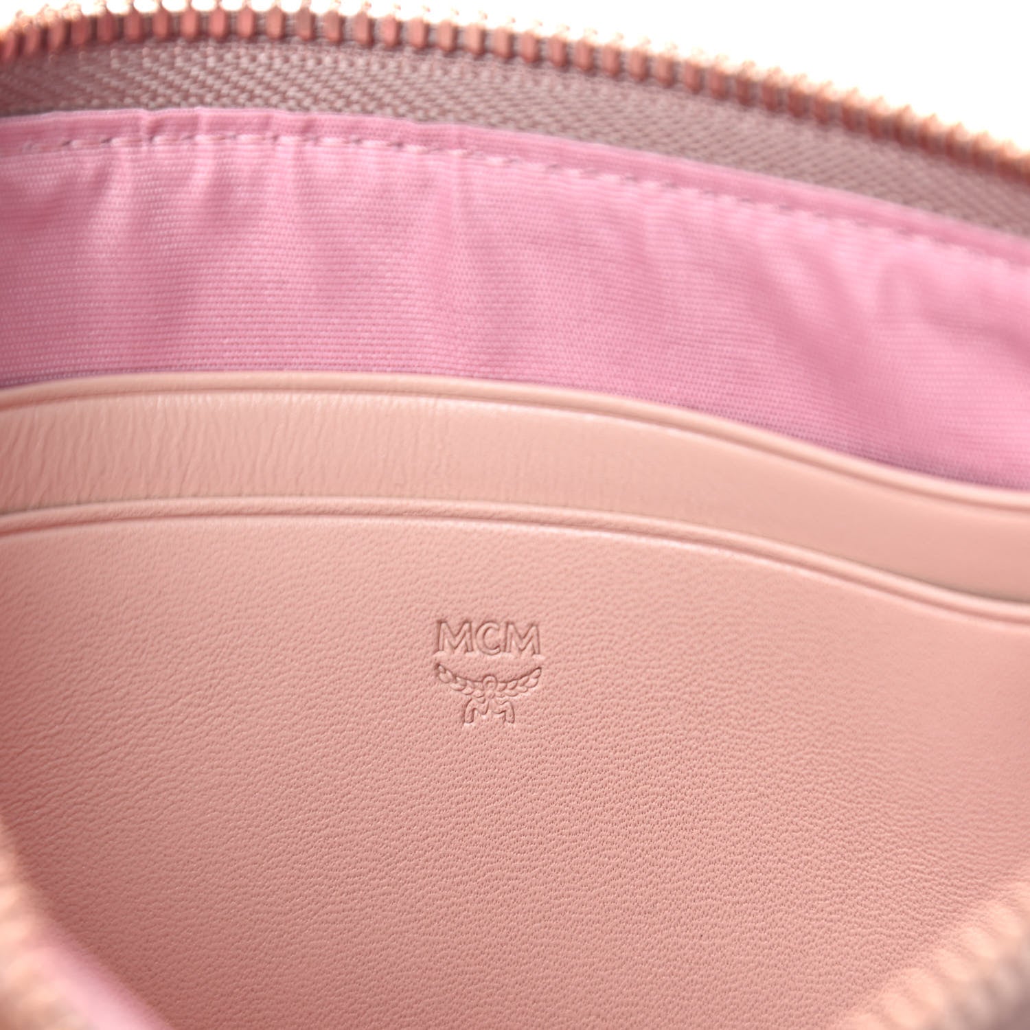 MCM Metallic Visetos Crossbody Tech Pouch Champagne Gold 6 of 9