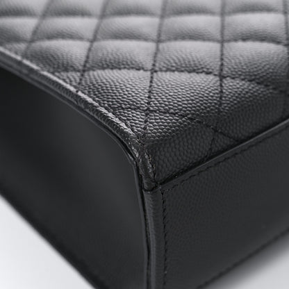 Saint Laurent Grain De Poudre Textured Mixed Matelasse Large Triquilt Monogram Satchel Asphalt 8 of 12