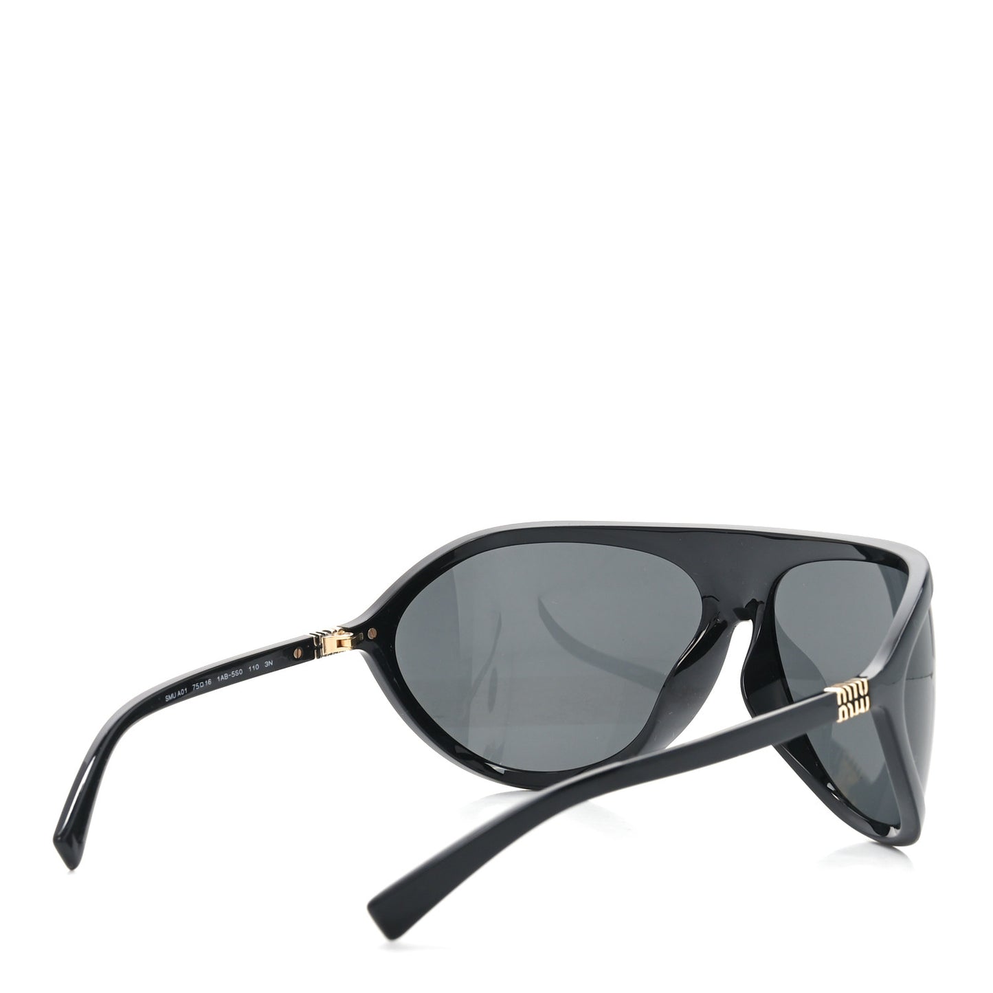 Acetate Shield Sunglasses SMU A01 Black