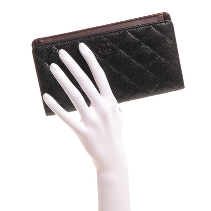 Chanel Caviar Quilted Yen Wallet Black 2 of 8