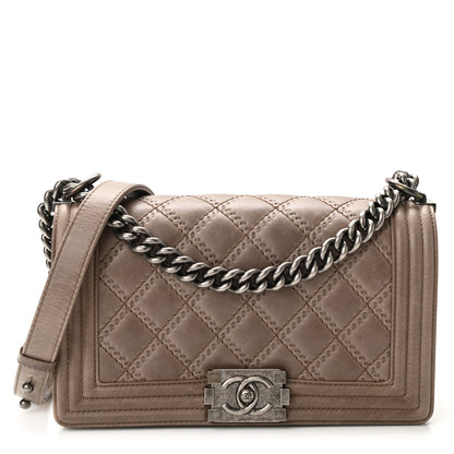 Chanel Calfskin Double Stitch Medium Boy Flap Brown 1 of 11
