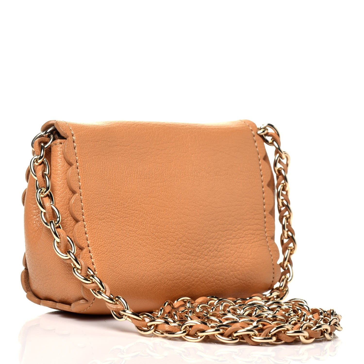 Mulberry Soft Matte Pebbled Goatskin Mini Cecily Flower Lock Crossbody Bag Biscuit 3 of 9