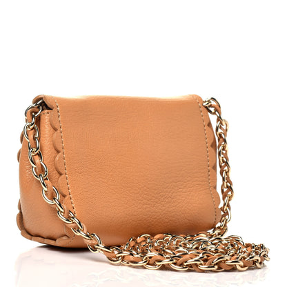 Mulberry Soft Matte Pebbled Goatskin Mini Cecily Flower Lock Crossbody Bag Biscuit 3 of 9