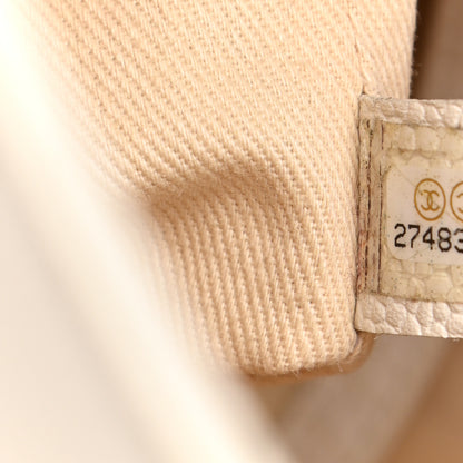 Chanel Caviar Diamond Stitched CC Bucket Drawstring Bag White 7 of 14