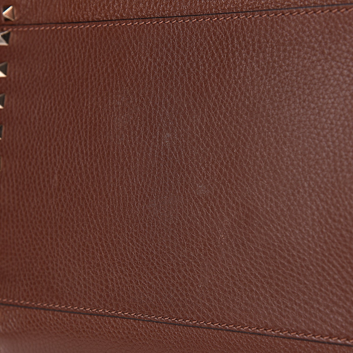 Valentino Garavani Pebbled Calfskin Rockstud Double Handle Cinch Tote Light Brown 12 of 12