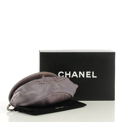 Chanel Lambskin Half Moon Wallet On Chain WOC Blue 4 of 9