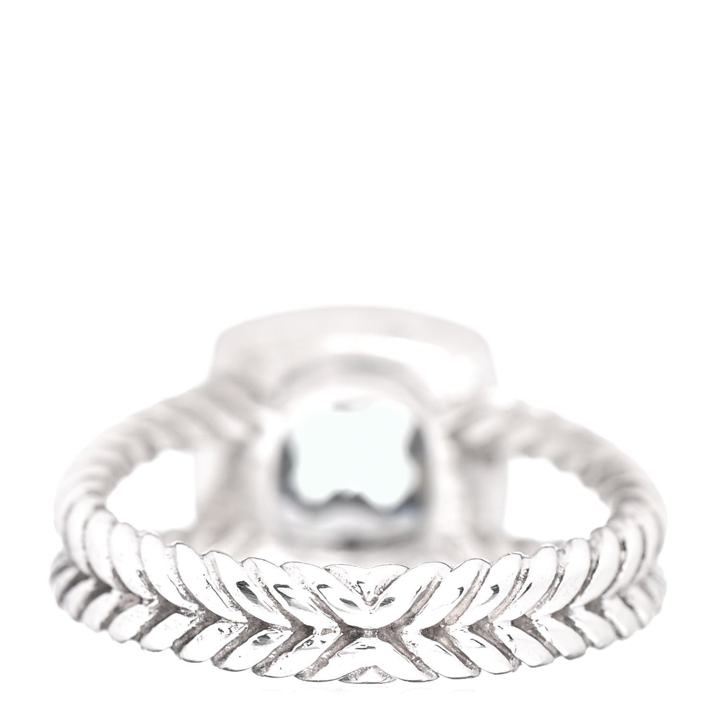 Sterling Silver Diamond Prasiolite 7mm Petite Albion Ring 52 6