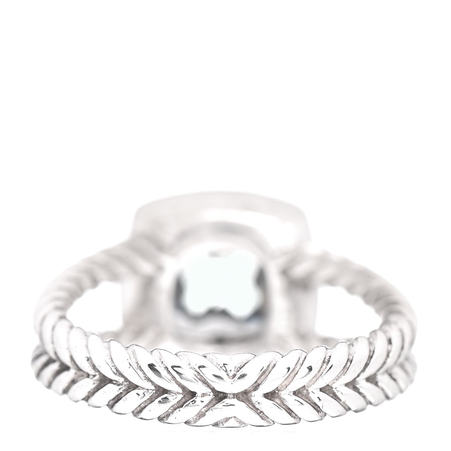 David Yurman Sterling Silver Diamond Prasiolite 7mm Petite Albion Ring 52 6 4 of 5