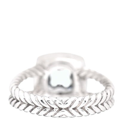 David Yurman Sterling Silver Diamond Prasiolite 7mm Petite Albion Ring 52 6 4 of 5
