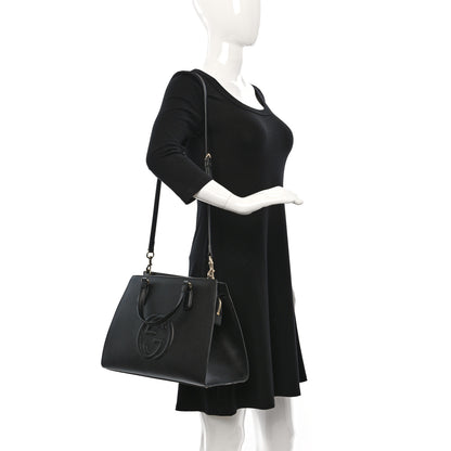 Gucci Dollar Calfskin Large Soho Top Handle Satchel Black 2 of 13