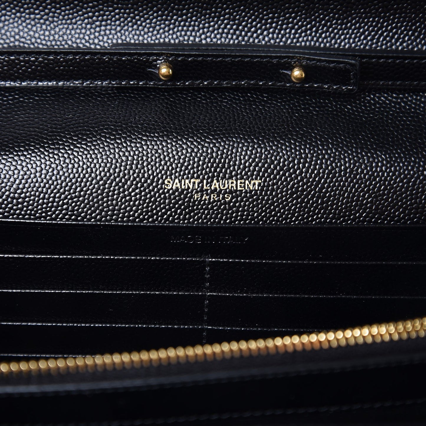 Grain De Poudre Matelasse Chevron Monogram Chain Wallet Black