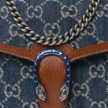 Gucci New Denim GG Monogram Dollar Calfskin Enamel Mini Dionysus Chain Wallet Blue Tea Cuir Epilog Electric Blue 8 of 11