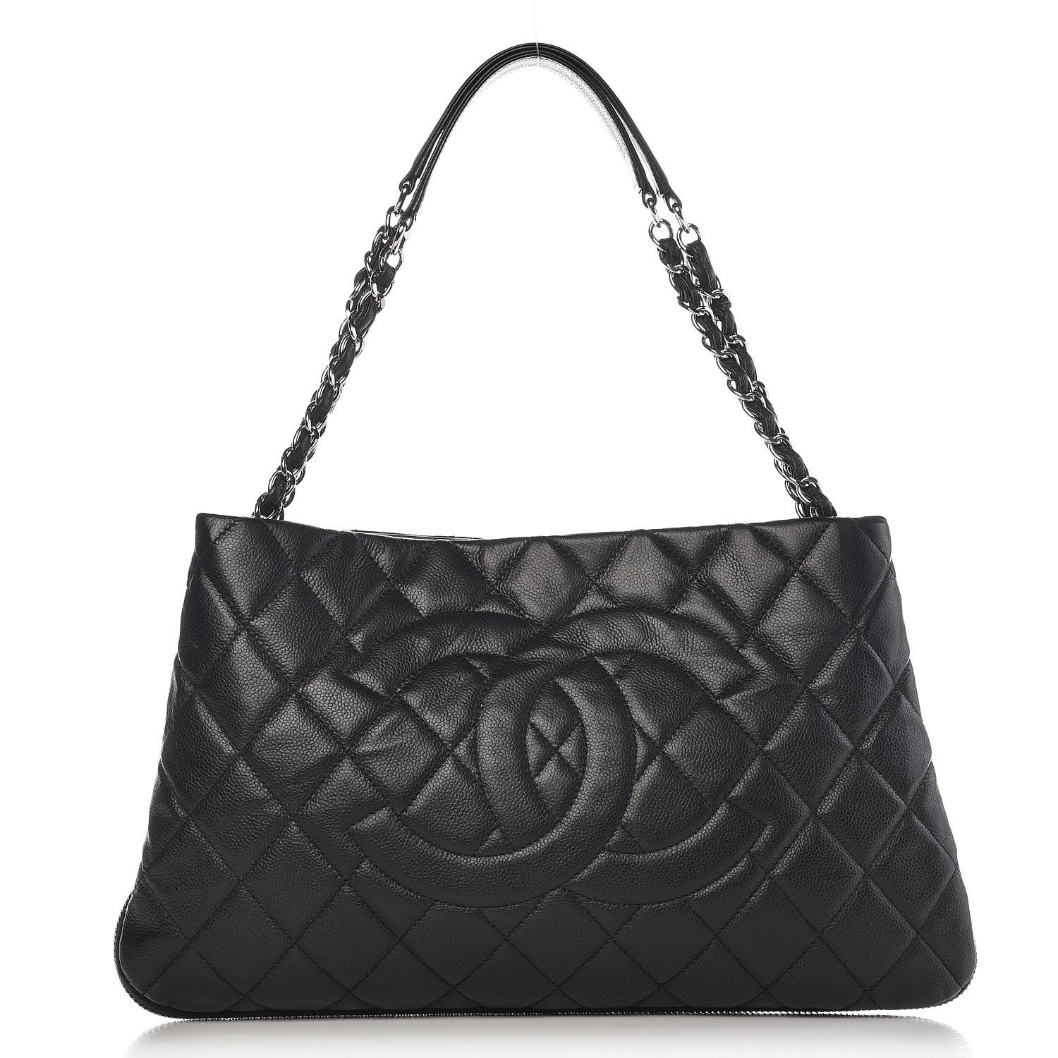 Chanel Caviar Quilted Expandable Zip Shoulder Bag Black 1 of 10