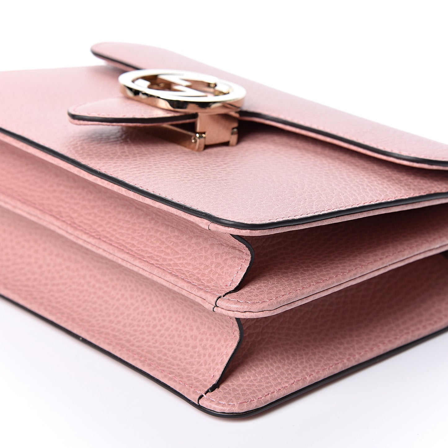 Dollar Calfskin Small Interlocking G Shoulder Bag Soft Pink