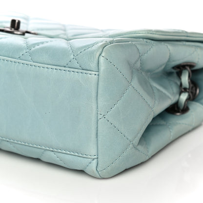 Chanel Glazed Calfskin Quilted Large Coco Soft Flap Light Blue 13 of 36