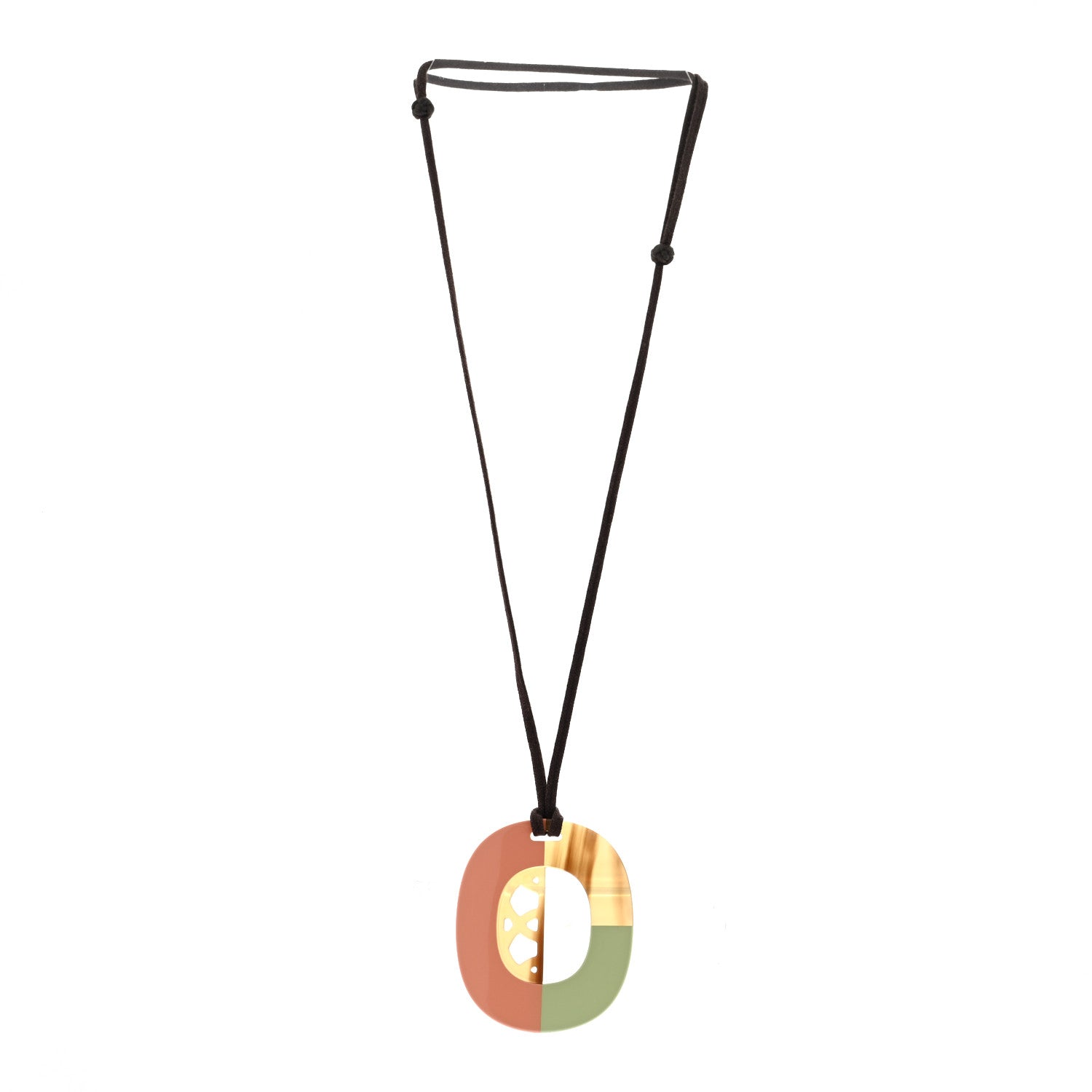 Hermes Buffalo Horn Lacquer Lift Necklace Songe 3 of 6