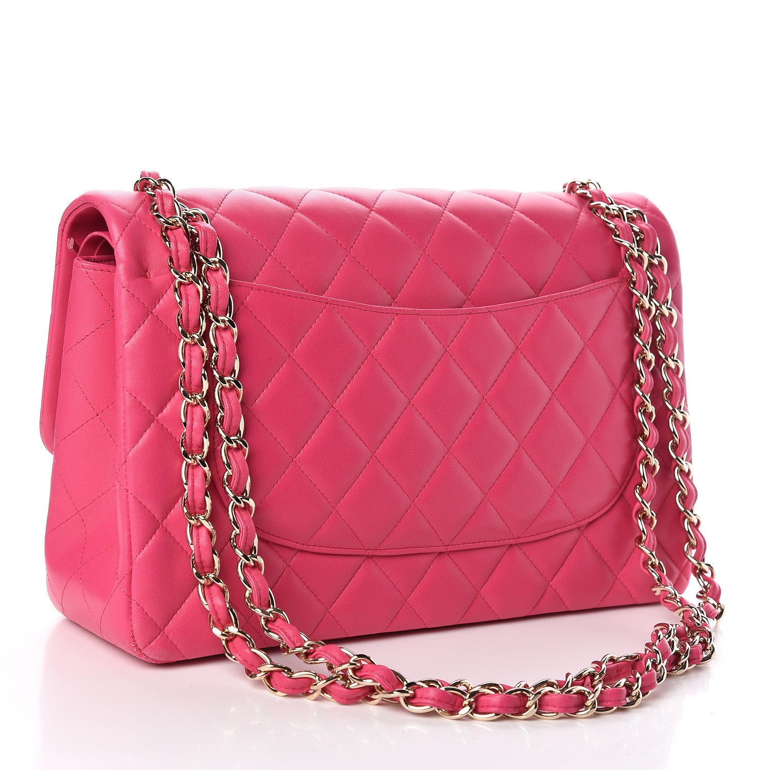 Chanel Lambskin Quilted Jumbo Double Flap Fuchsia 3 of 11