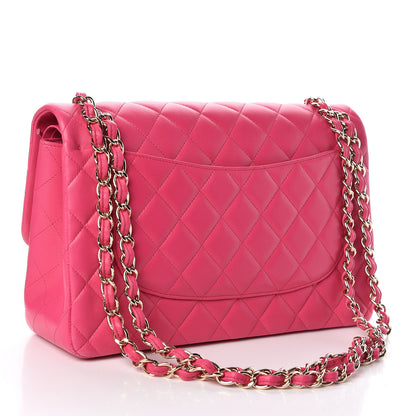 Chanel Lambskin Quilted Jumbo Double Flap Fuchsia 3 of 11