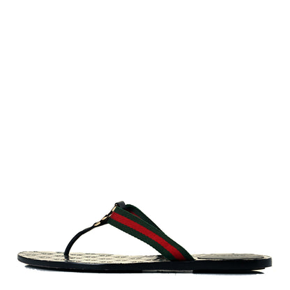 Gucci Nylon Guccissima Web Womens Thong Sandals 41 Green Red Black 1 of 11