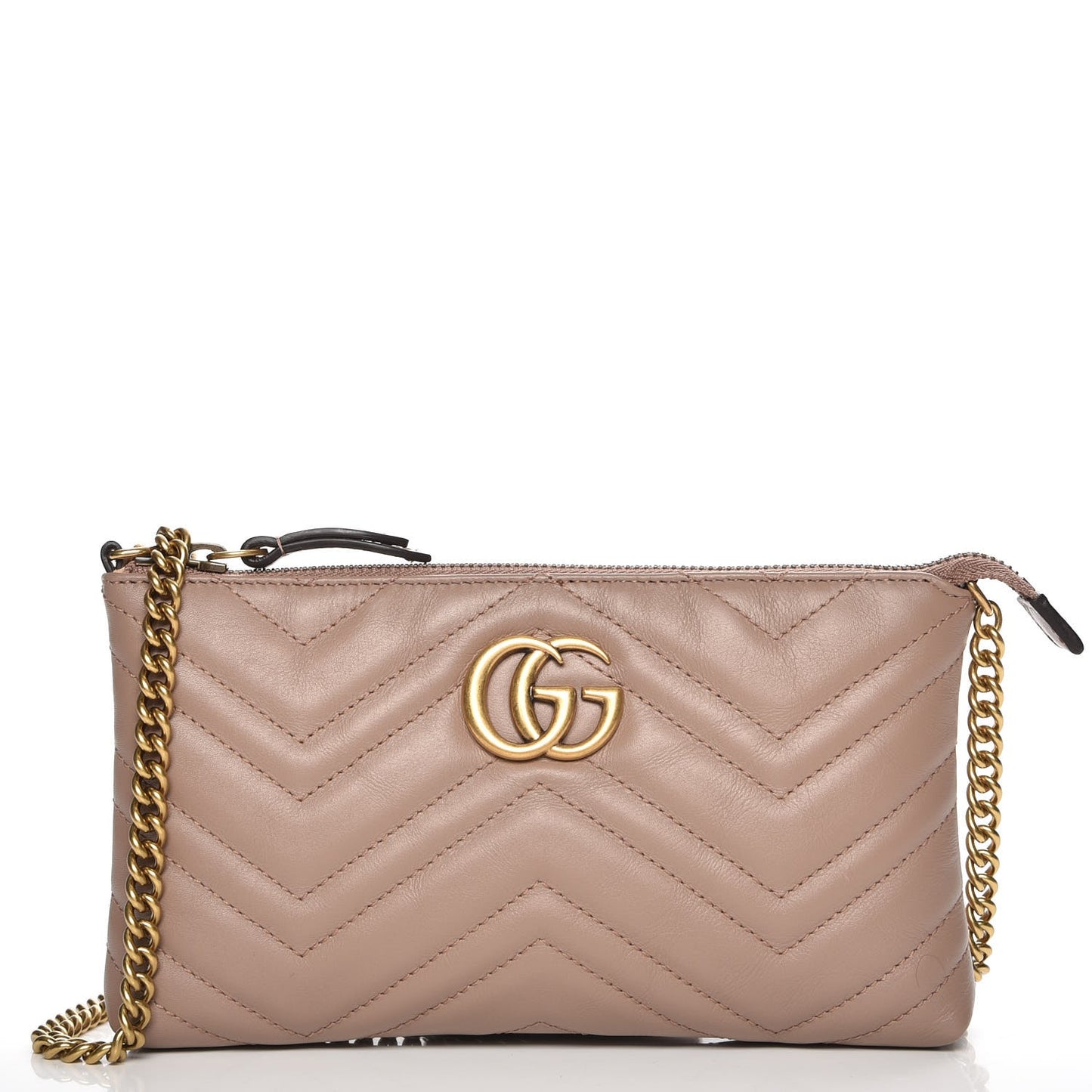 Calfskin Matelasse Mini GG Marmont Chain Bag Porcelain Rose
