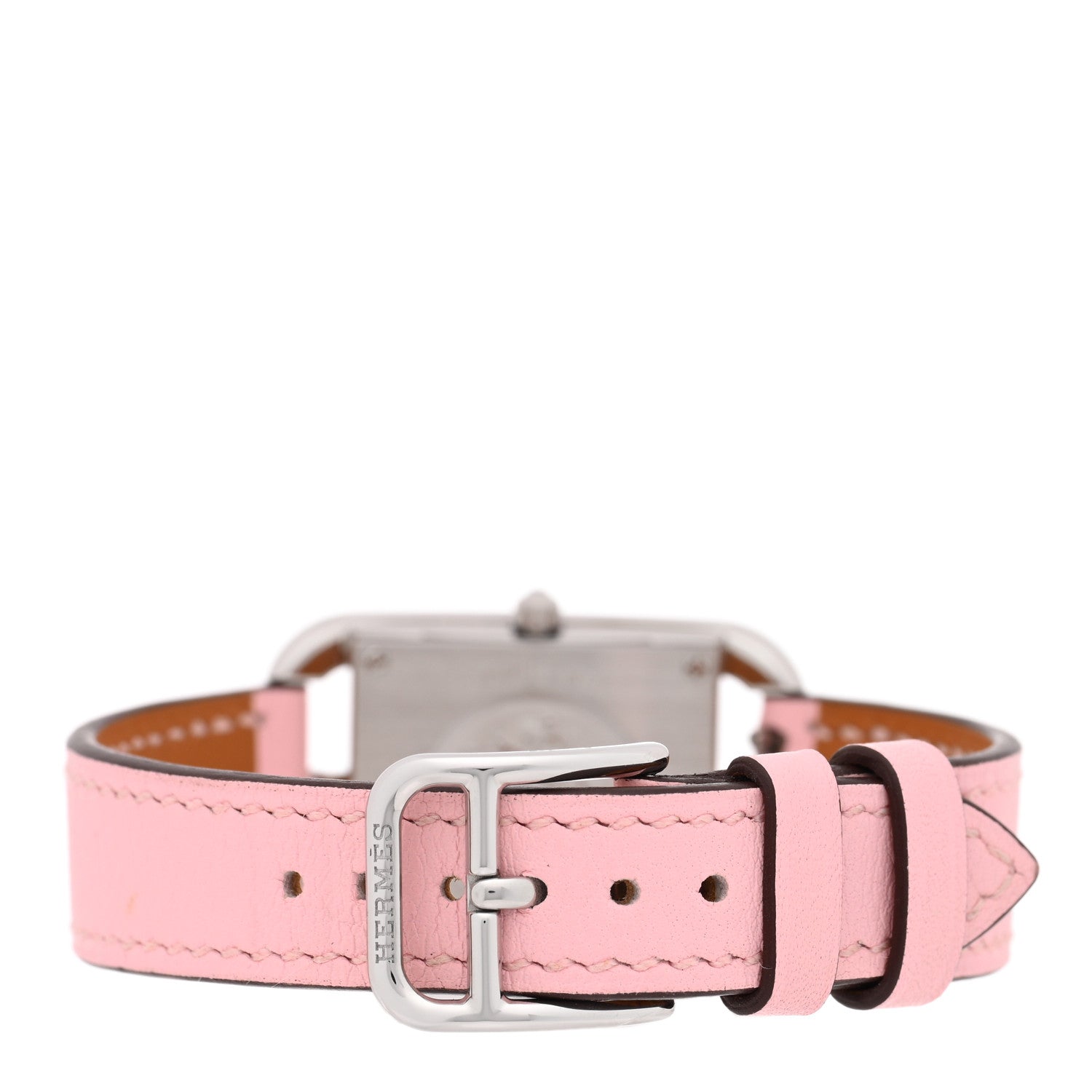 Hermes Stainless Steel Swift Diamond Pink Sapphire Mother of Pearl