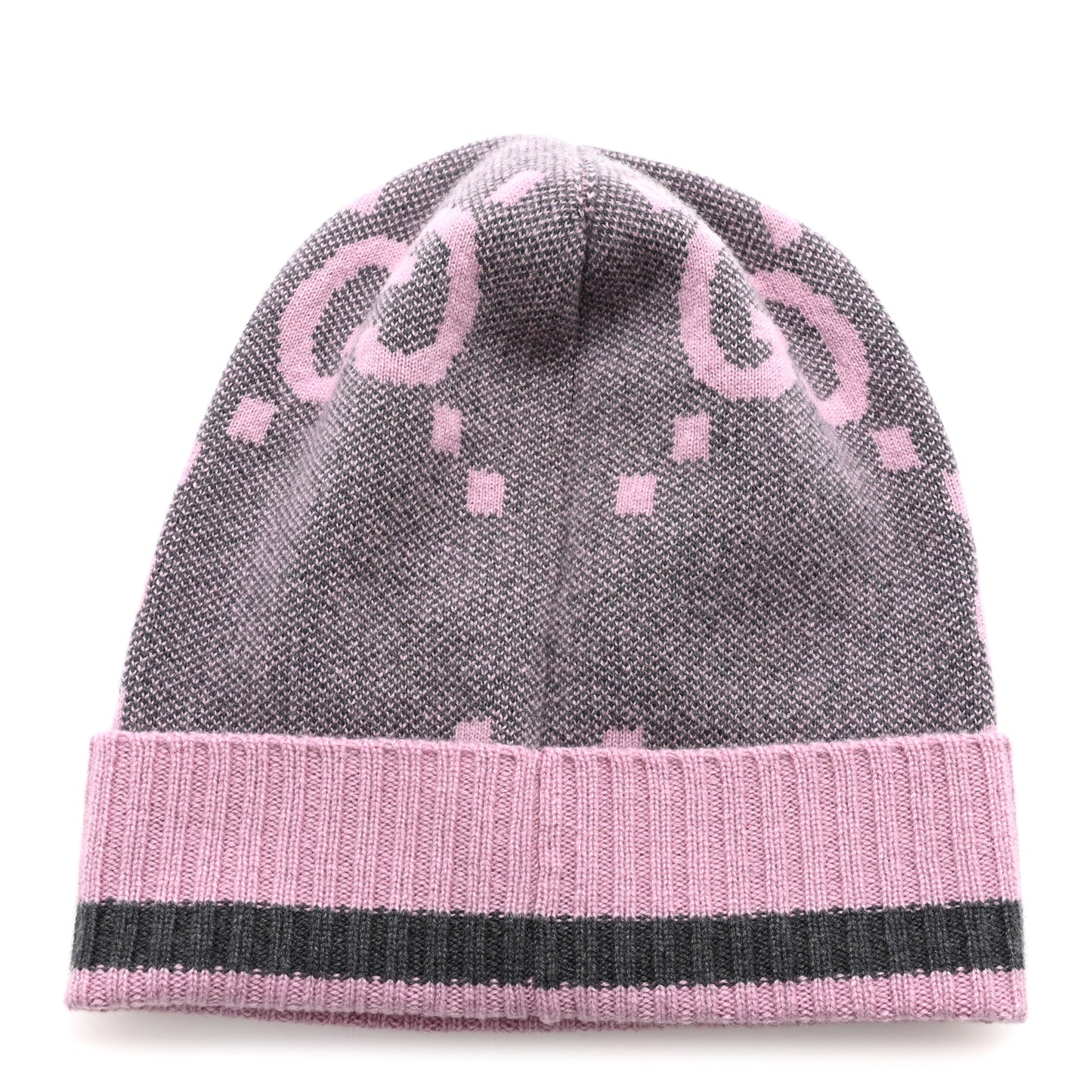 Cashmere Jacquard Monogram Jumbo GG Canvy Hat Beanie Hat M Graphite Pink