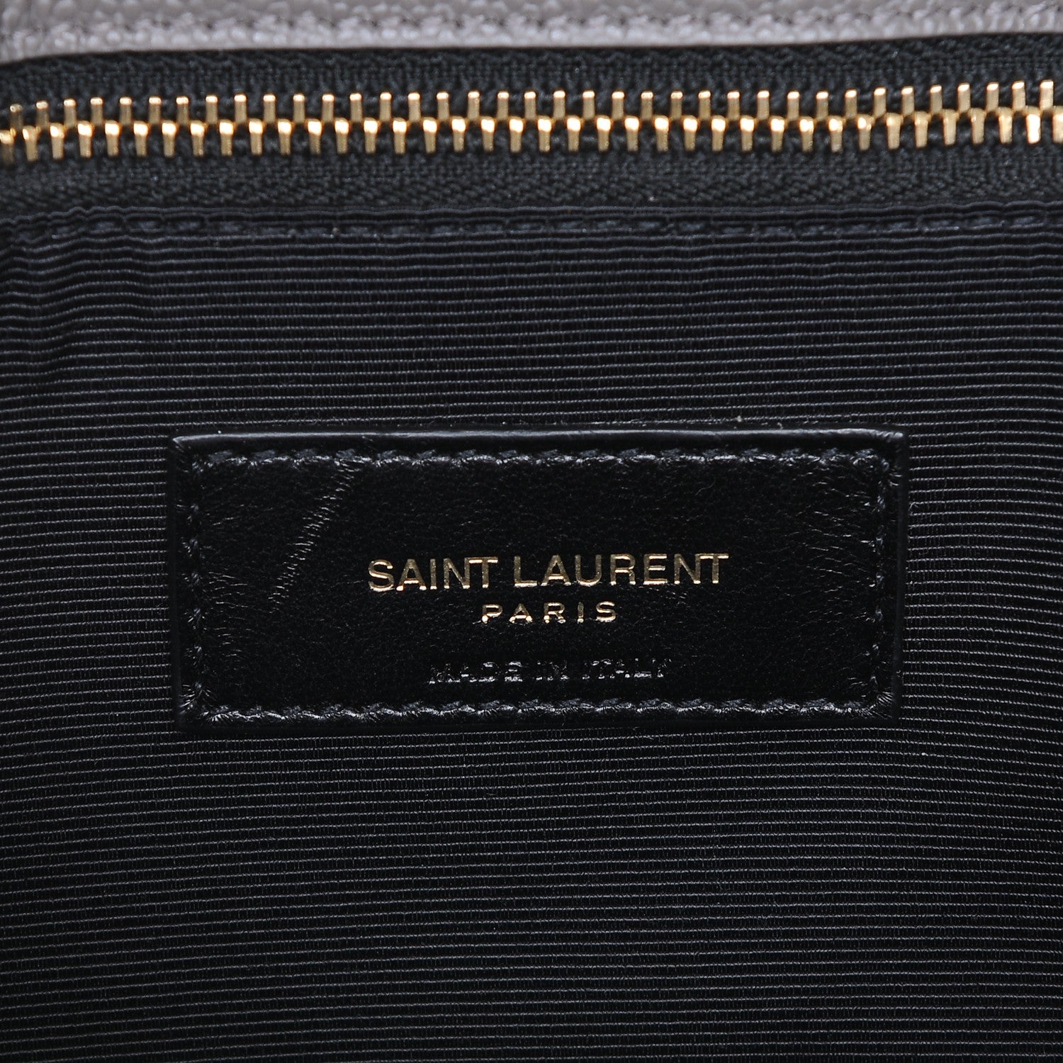 Saint Laurent Grain De Poudre Matelasse Chevron Monogram Shopping Bag Fog 5 of 6