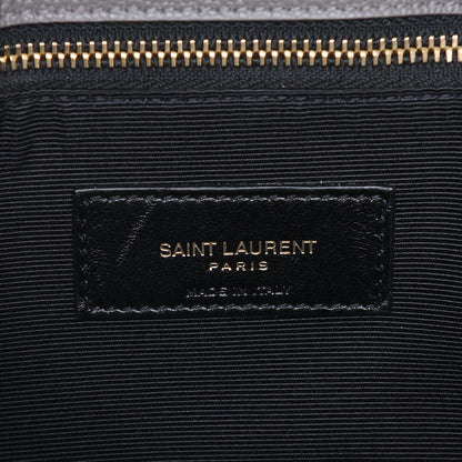 Saint Laurent Grain De Poudre Matelasse Chevron Monogram Shopping Bag Fog 5 of 6