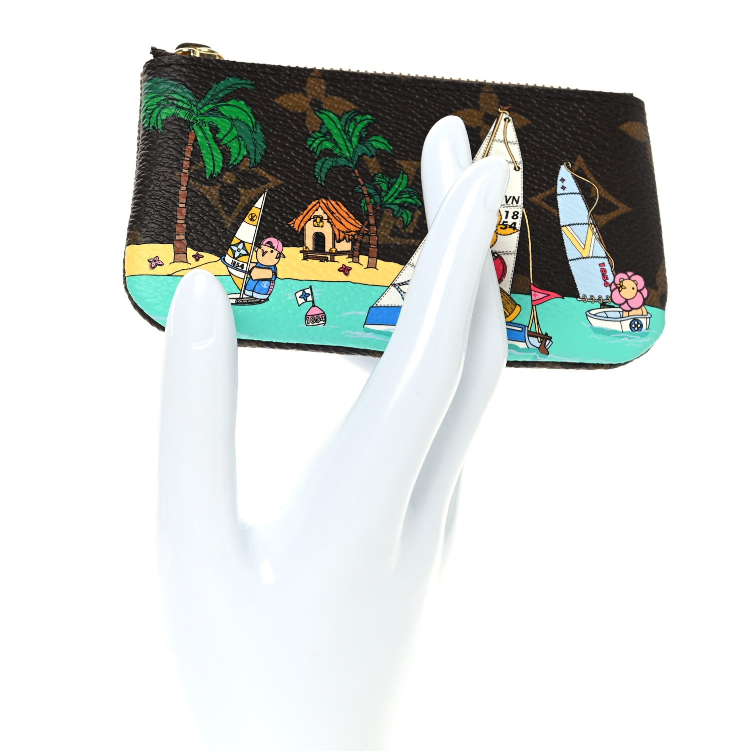 Louis Vuitton Monogram 2023 Christmas Animation Sailing Vivienne Key Pouch Dragonfruit Pink 2 of 7