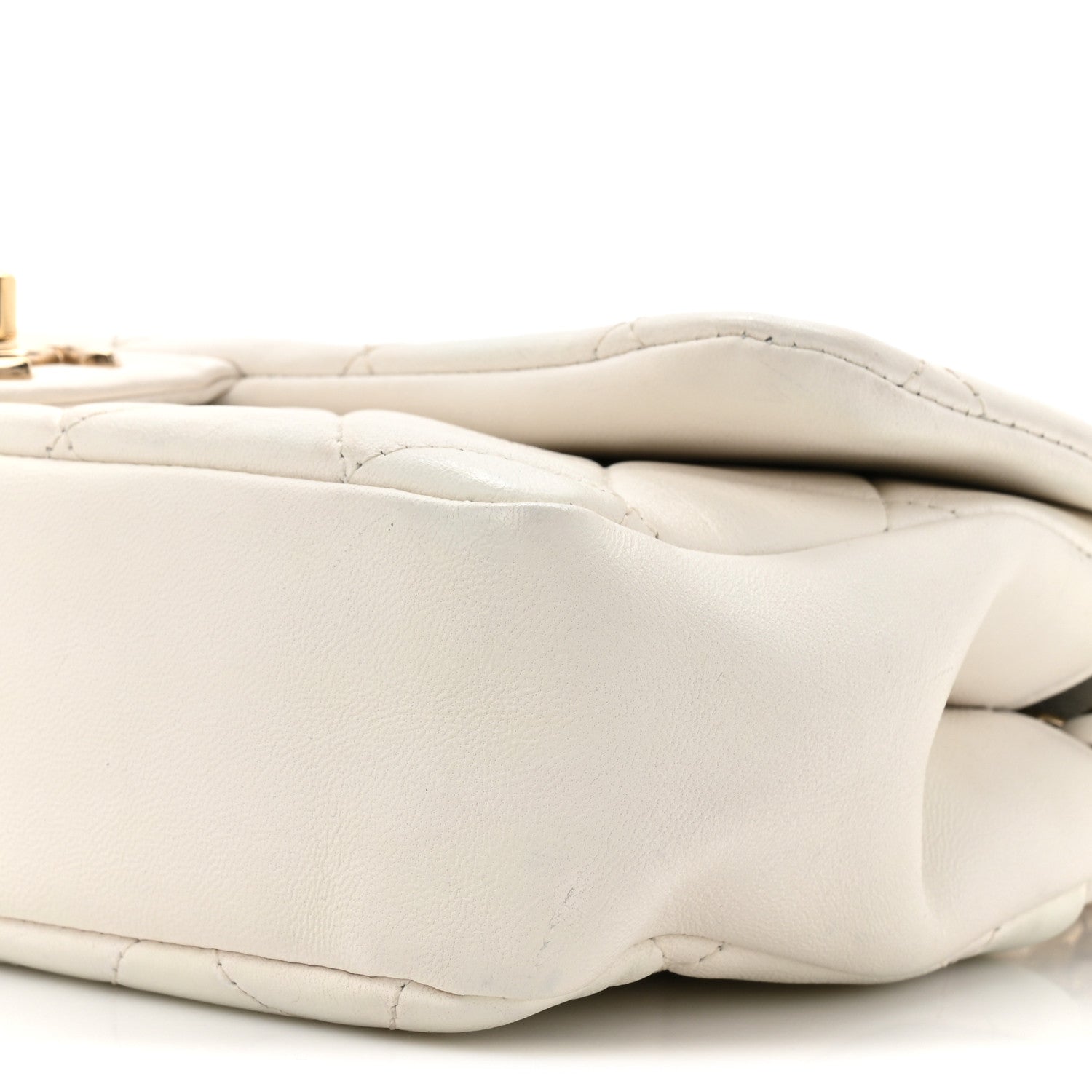 Chanel Lambskin Quilted Resin Bi-Color Chain Flap Bag White 8 of 14