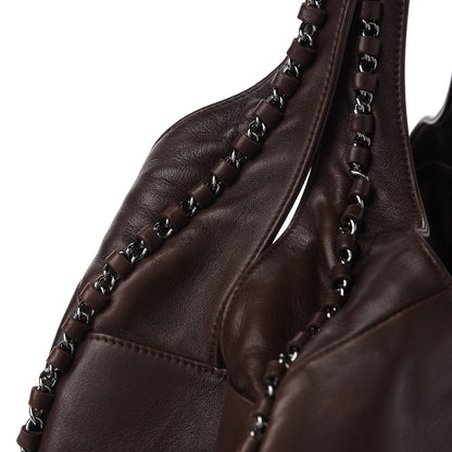 Chanel Calfskin Chain Hobo Brown 11 of 11