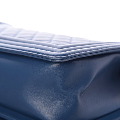 Chanel Lambskin Quilted Medium Boy Flap Blue 10 of 11