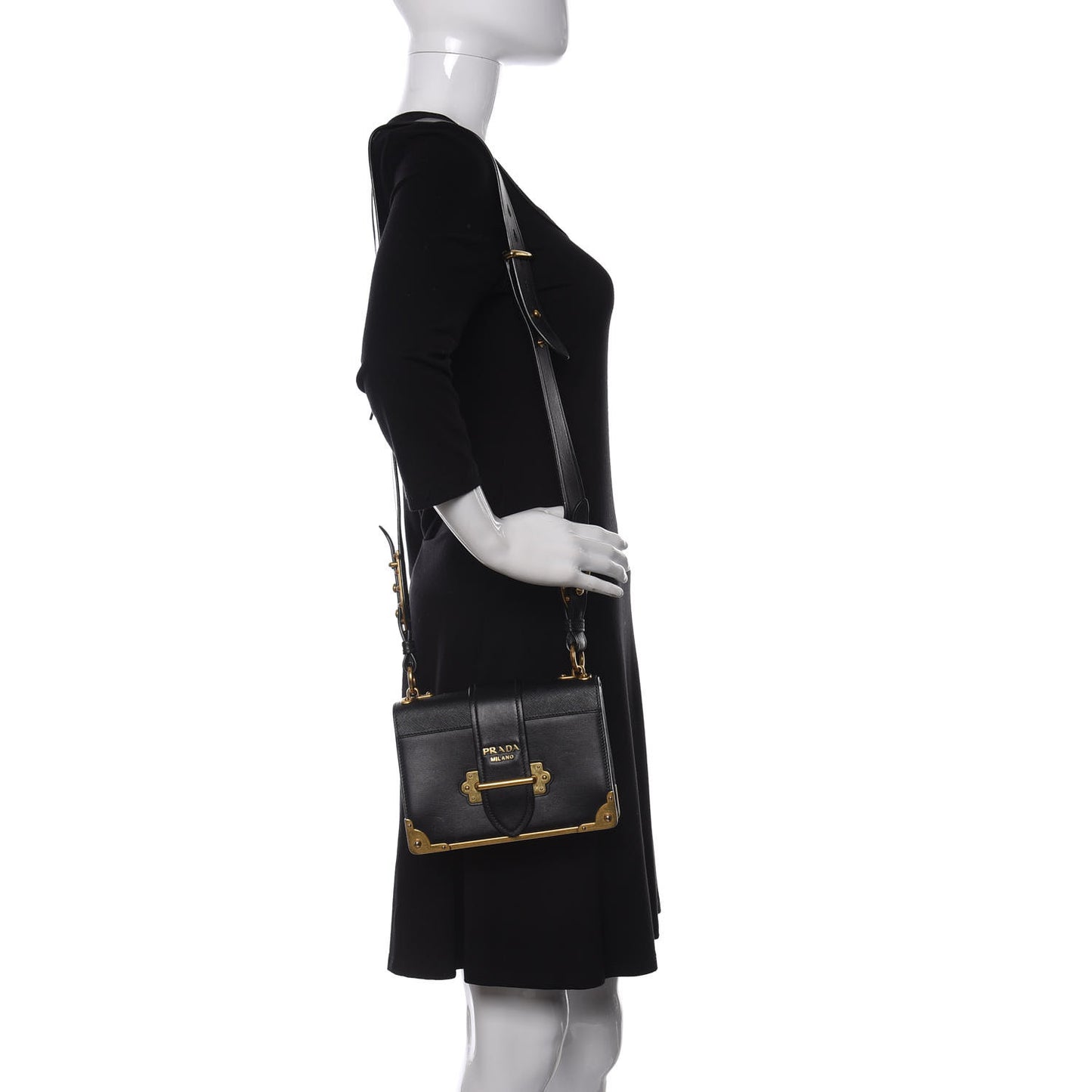 City Calf Saffiano Cahier Bag Black