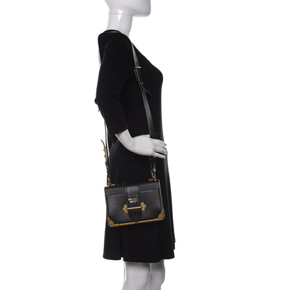 Prada City Calf Saffiano Cahier Bag Black 2 of 9