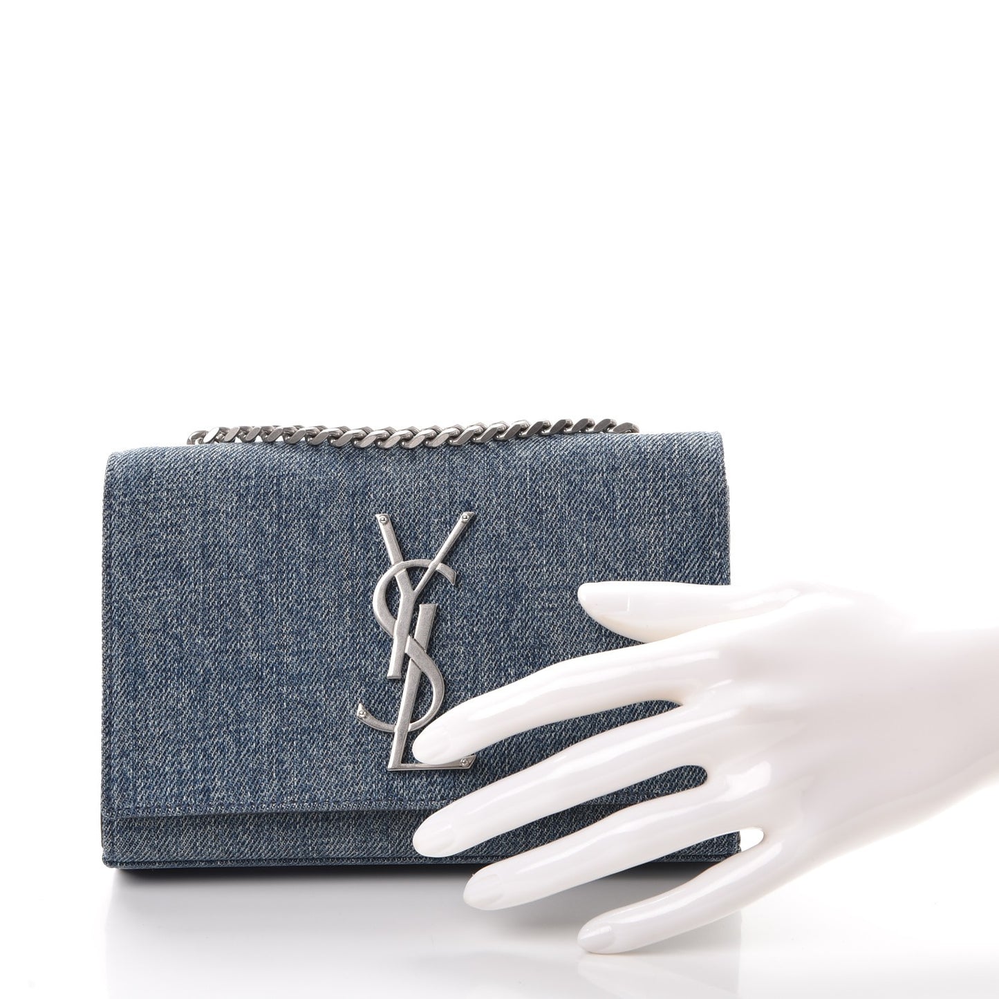 Denim Small Classic Monogram Satchel Blue