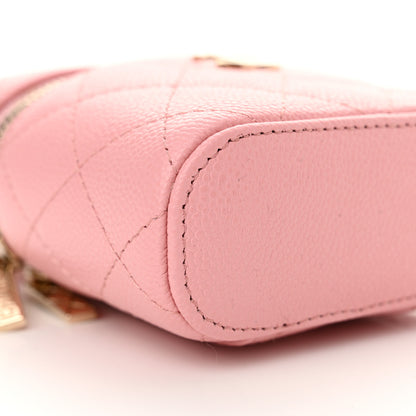 Chanel Caviar Quilted Small Handle With Care Vanity Case With Chain Pink 9 of 11