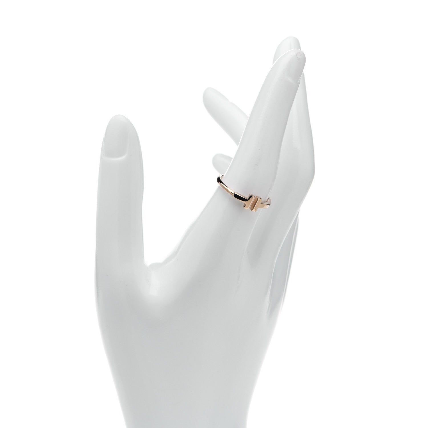 Tiffany 18K Rose Gold T Wire Ring 56 7.5 2 of 5