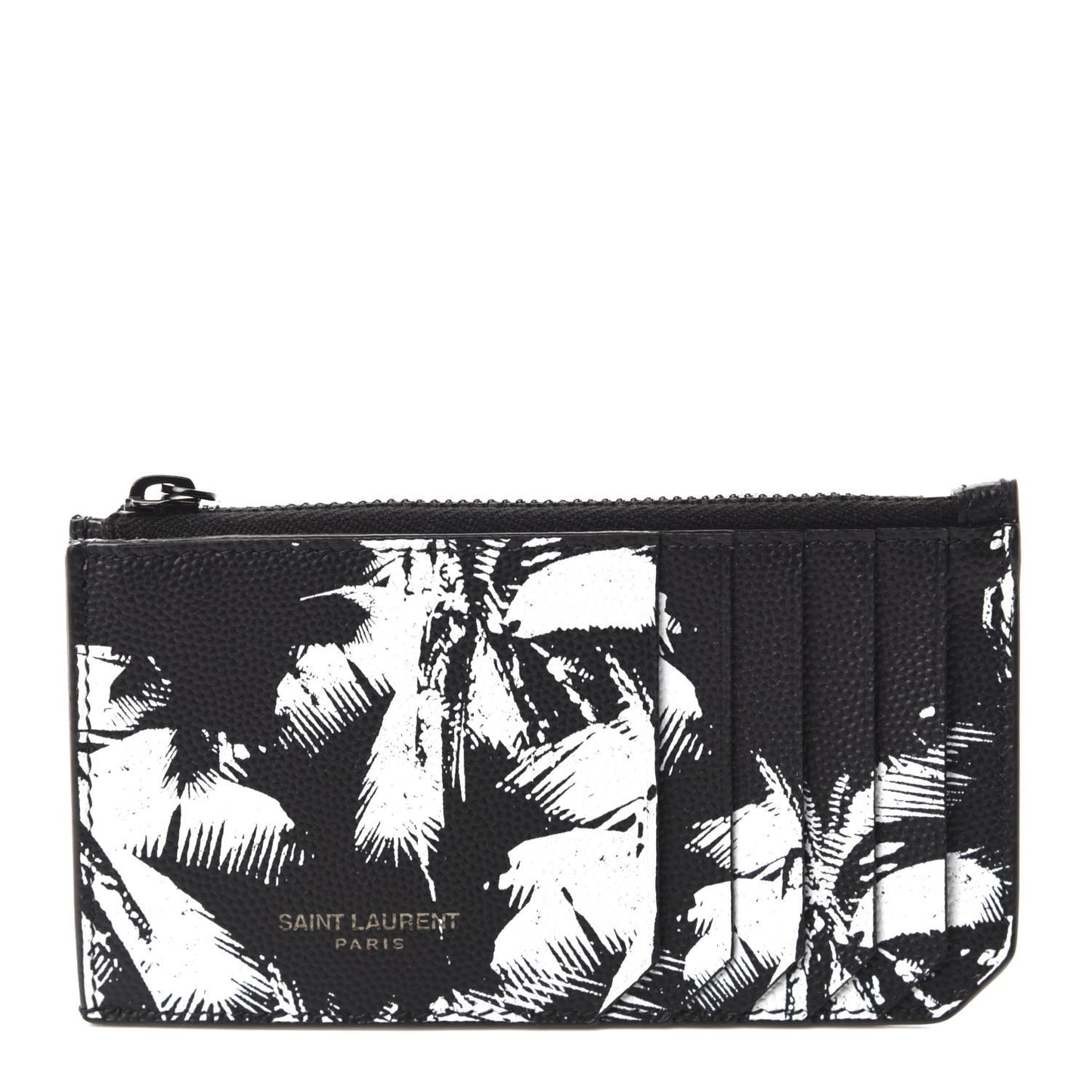 Grain de Poudre Palm Tree 5 Fragments Zip Pouch Card Holder Black