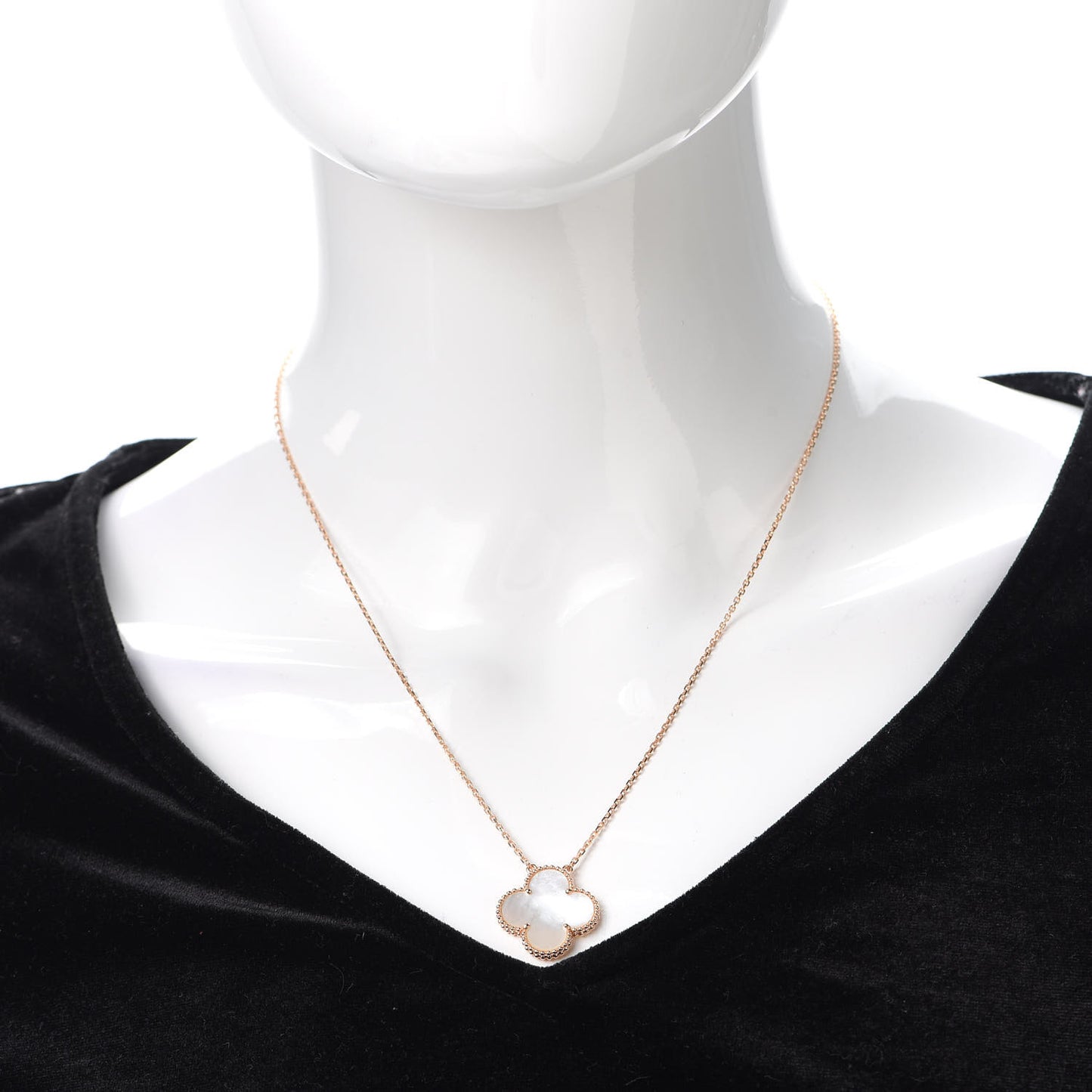 18K Rose Gold Mother of Pearl Magic Alhambra Pendant Necklace