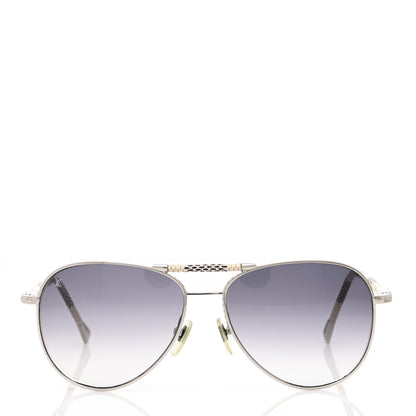 Louis Vuitton Damier Azur Conspiration Pilote Aviator Sunglasses Z0203U 2 of 8
